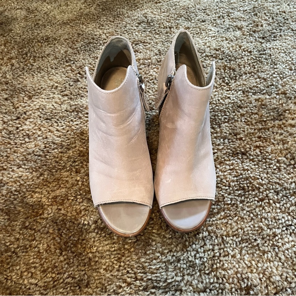 Sorel Cream Peep-Toe Ankle Boots